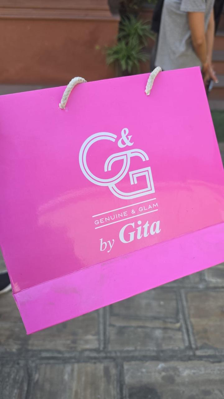 Paper bag manufactured for Genuine & Glam by Gita