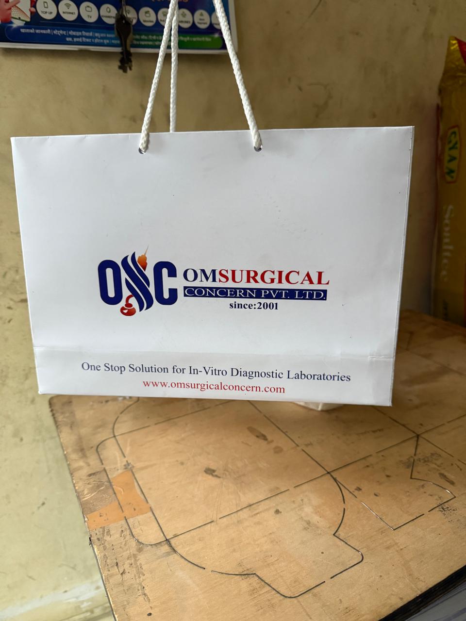 Paper bag manufactured for Om Surgical Concern